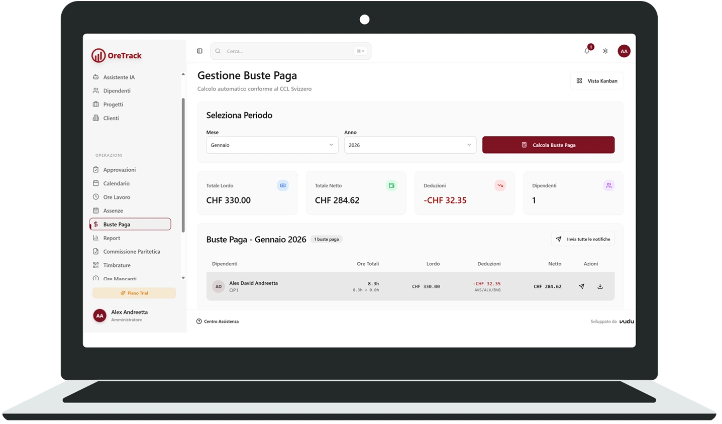 OreTrack - Buste Paga conformi CCNL