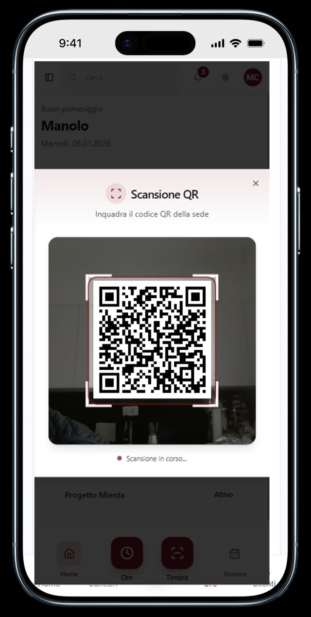 OreTrack - Timbratura QR Code Cantiere