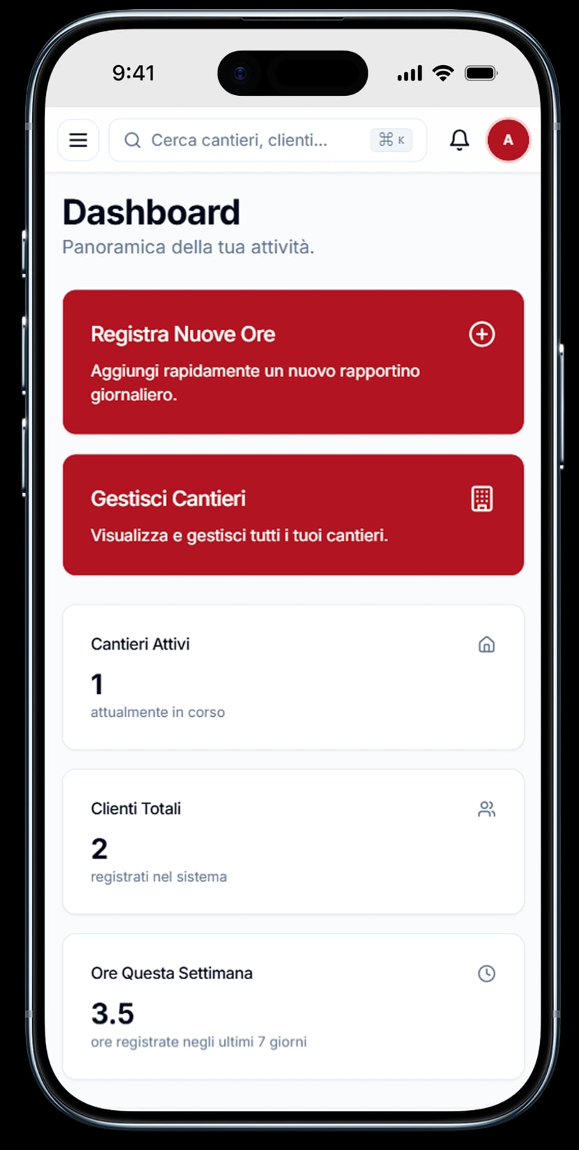 OreTrack App Interface